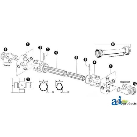 A & I Products Outer Tube 59" x1.75" x1.75" A-191140800-2